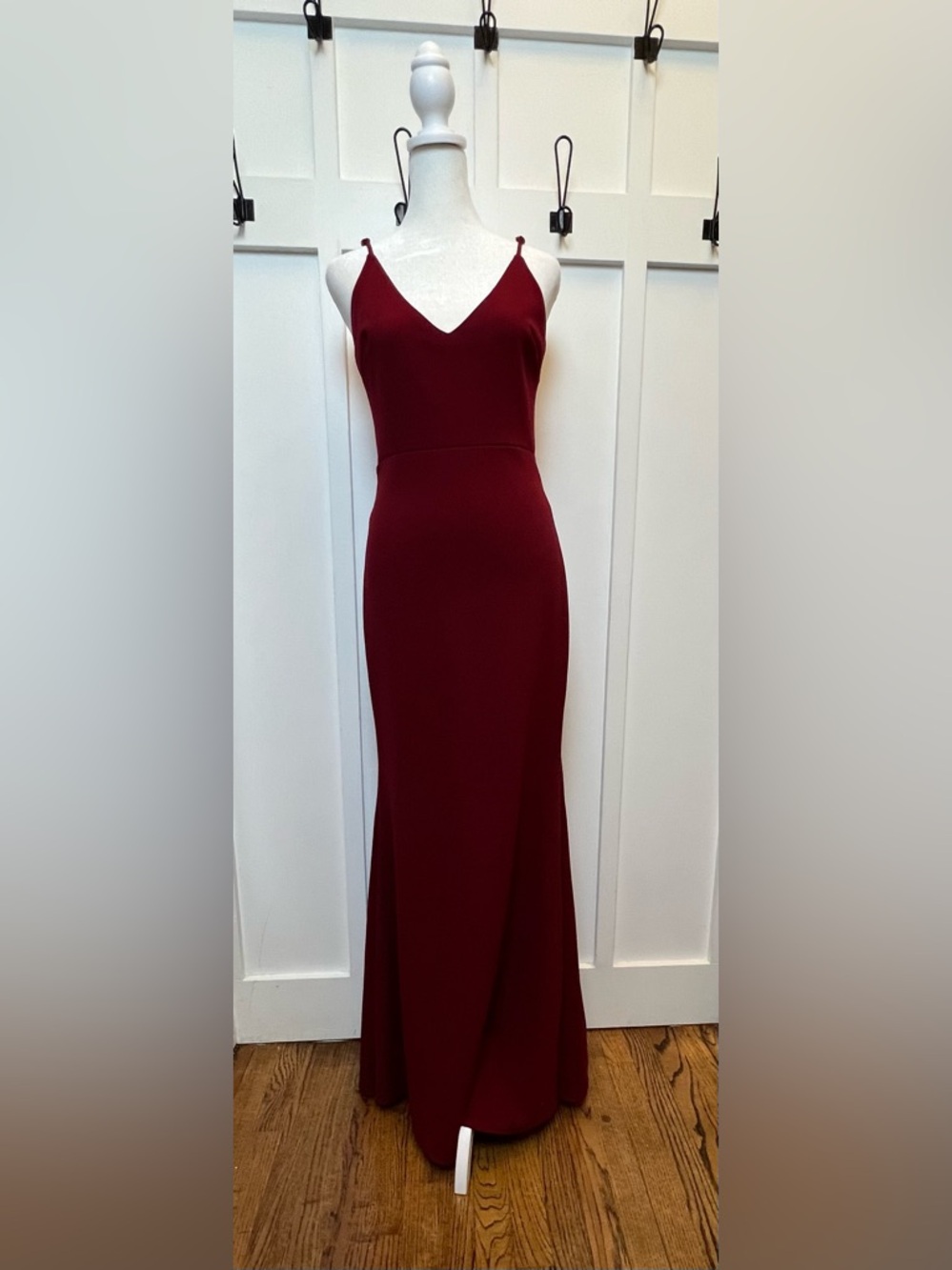 Lulus Dreamy Romance Burgundy Sleeveless Spagheti Strap Maxi Dress Small Wedding
